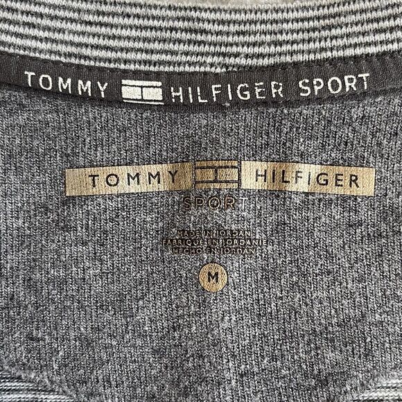 Tommy Hilfiger Sport Top Women's Size L Gray Stripes Raglan Long Sleeves - Picture 6 of 11